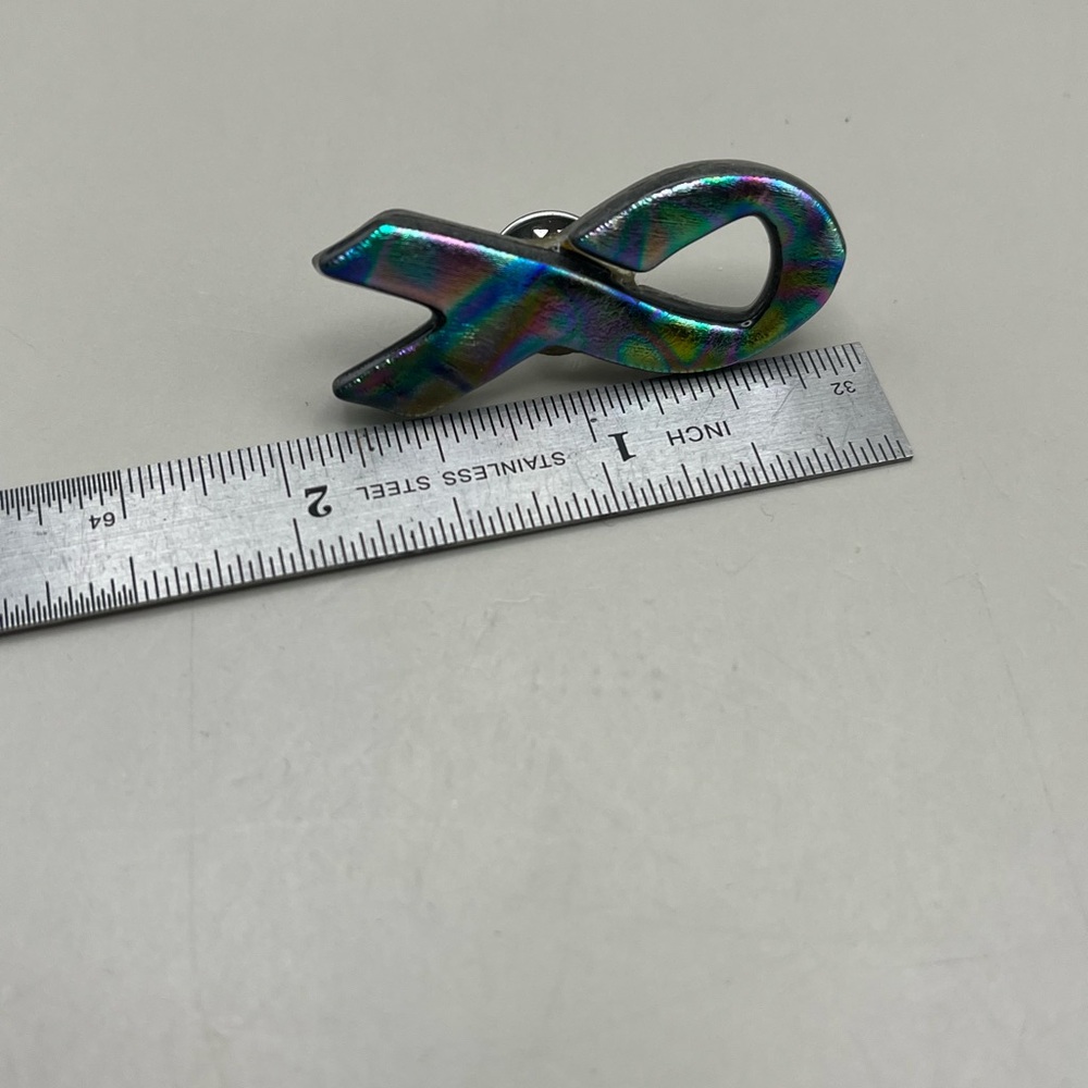 Colorful Ribbon Handmade Dichroic Brooch - Picture 3 of 3